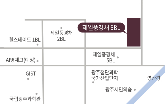 첨단3지구 제일풍경채 현장 위치 A6블록 북구 월출동