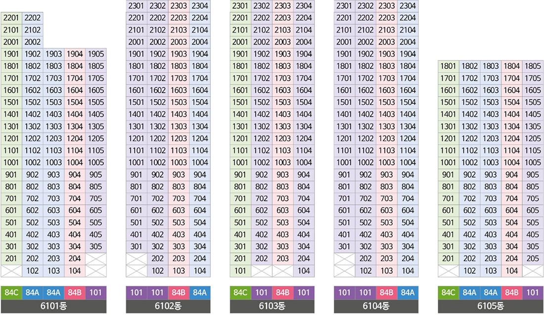 수자인풍경채 2단지 동호수배치도